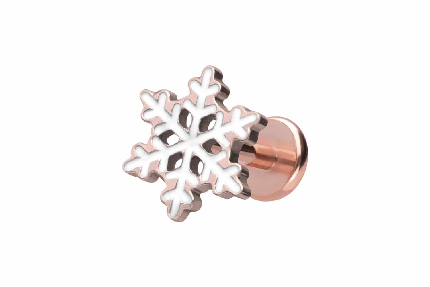 Titan Labret Piercing mit Push Fit SCHNEEFLOCKE